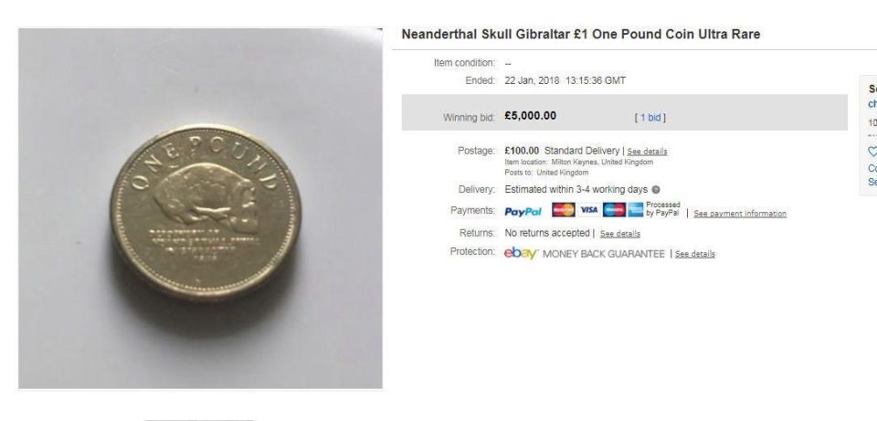  The coin sold for an unbelievable £5,000