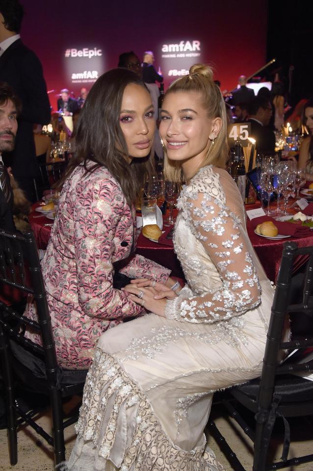  Hailey posed with fellow model Joan Smalls inside the event