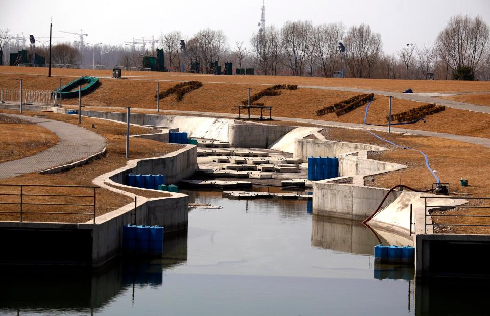  The kayaking course used at Beijing 2008 has been left a mess