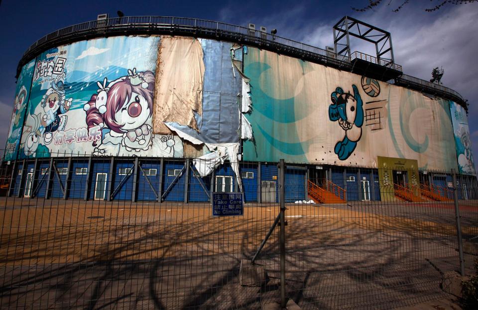  The beach stadium built for the 2008 Beijing Olympics has been deserted