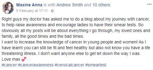 The mum-of-two also posted about wanting to make sure she other women are not let down like she was 