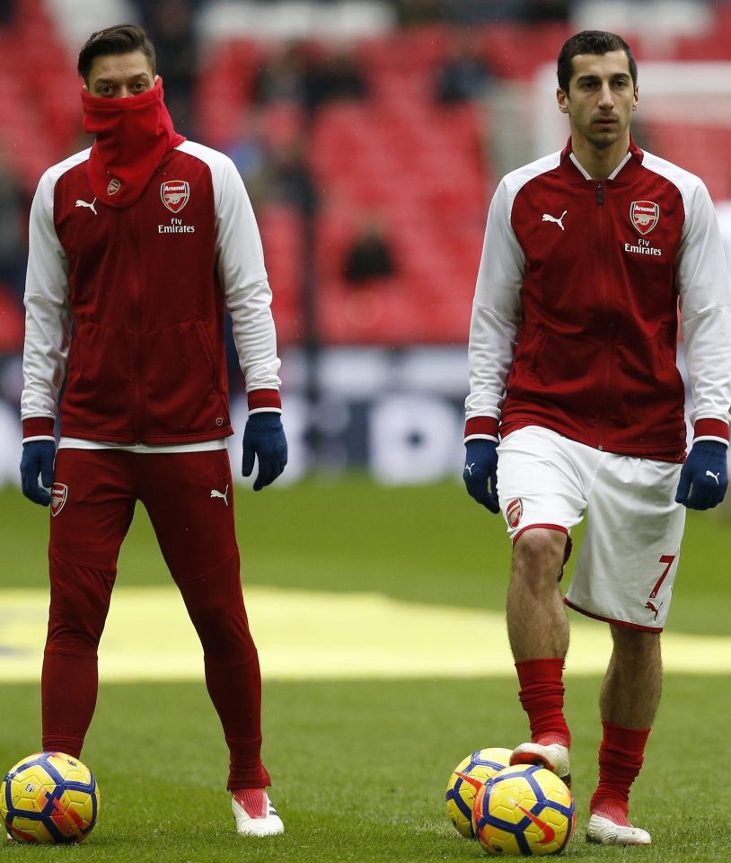  Mesut Ozil and Arsenal new boy Mkhitaryan