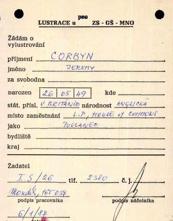Jeremy Corbyn mentioned as a source as part of a spy file