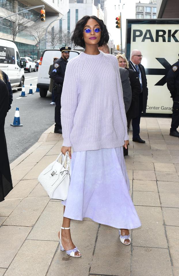 Model Jourdan Dunn looked a vision in lilac