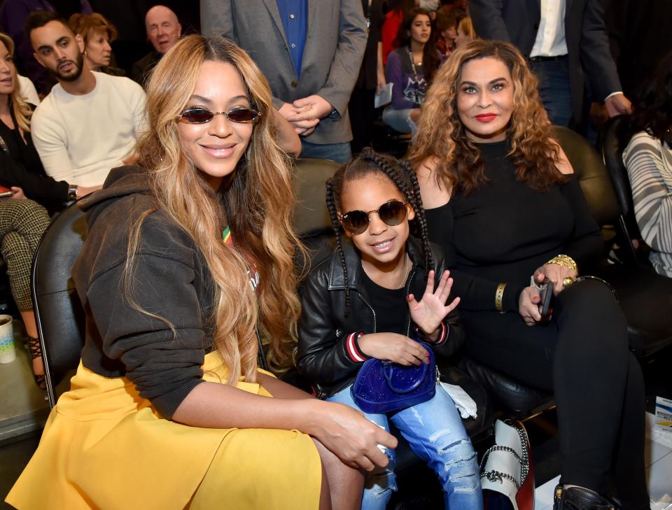  Beyonce and Blue were a shady duo as they posed in their sunnies alongside Tina Knowles Lawson