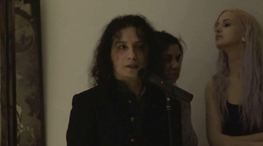  Arthur pictured MCing the gruesome performance