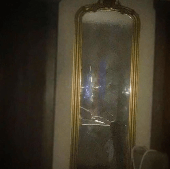 Katie shared numerous pictures of images in her gold edged mirror 