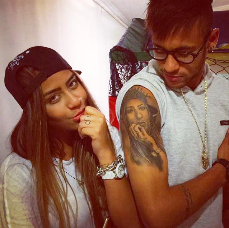 Neymar has his sister's face tattooed on his arm