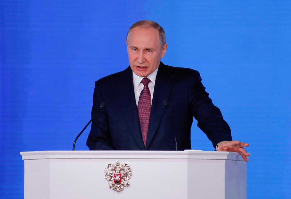 The new missiles have an 'unlimited range', Putin said in his state of the nation address in Moscow