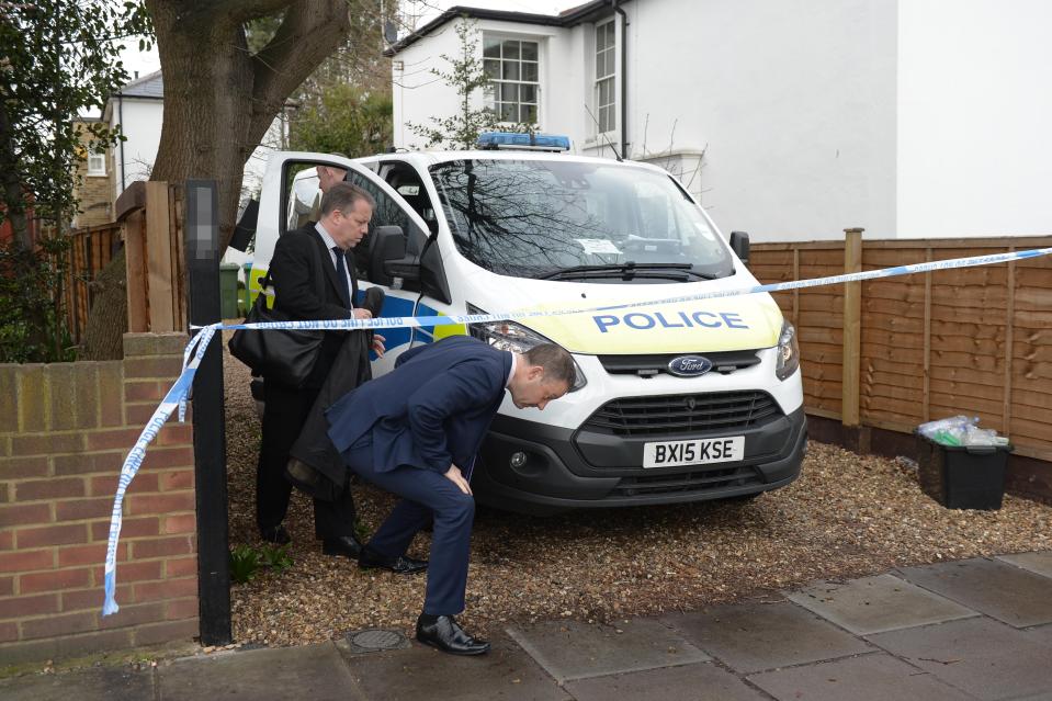  Forensics at a house in Twickenham where a woman was found dead