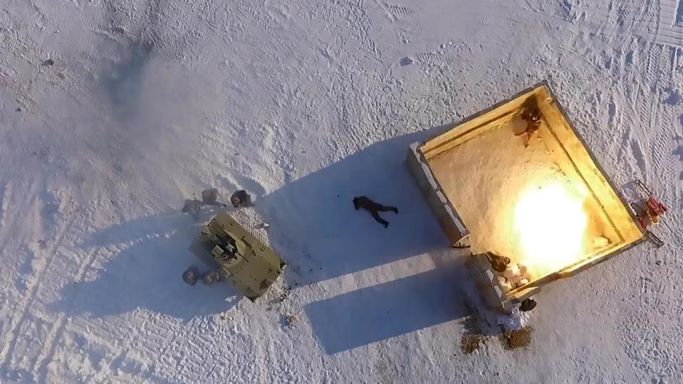 The clip shows the latest vehicle as it is put through its paces in harsh, snow covered terrain 