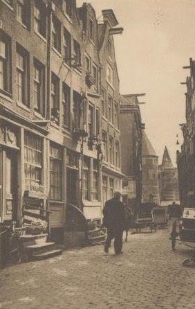  Pictured is the Oudezijds suburb in Amsterdam's Red Light District around 1890