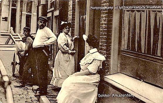  Two prostitutes sitting in front of a house waiting for customers in 1905