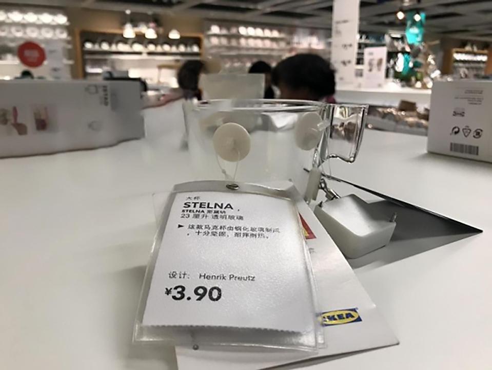 The Stelna cup, which the woman claims broke in her face, on sale in an Ikea store in a store in China are available worldwide - including the UK