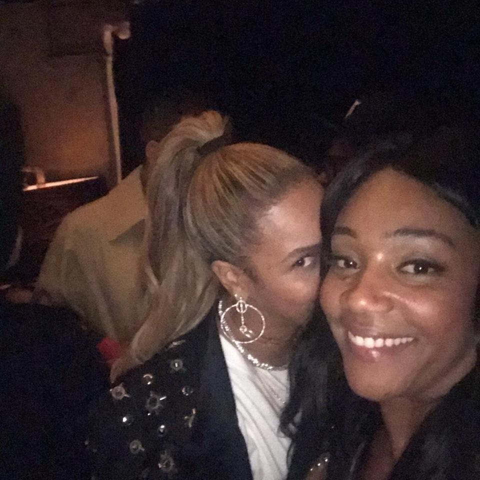  Ready to defend Beyonce! Tiffany took this selfie with Queen Bey at the bash