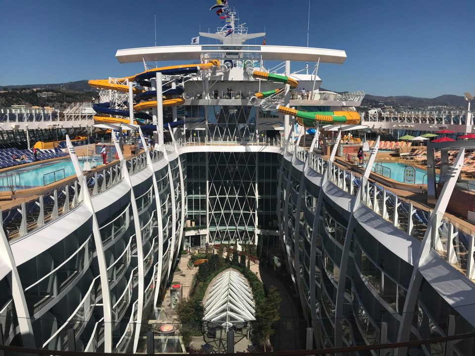 The ship also features the Abyss – a dizzying 10-deck high slide that whizzes you down the back of the ship