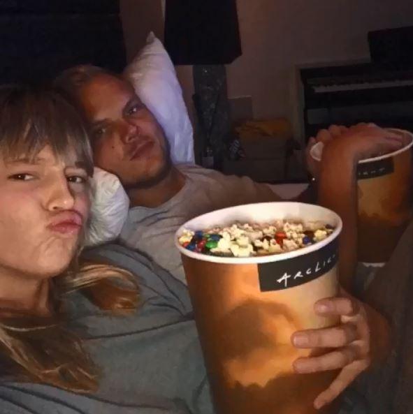  The catwalk beauty shared a snap of herself lying in bed with Avicii