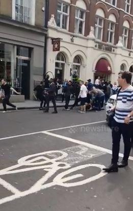  The man was eventually brought to the ground