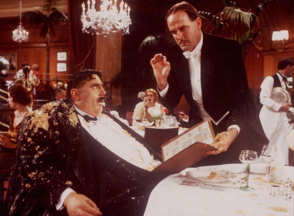  A younger (and slimmer) John Cleese in the famous Mr Creosote sketch from Monty Python's The Meaning of Life