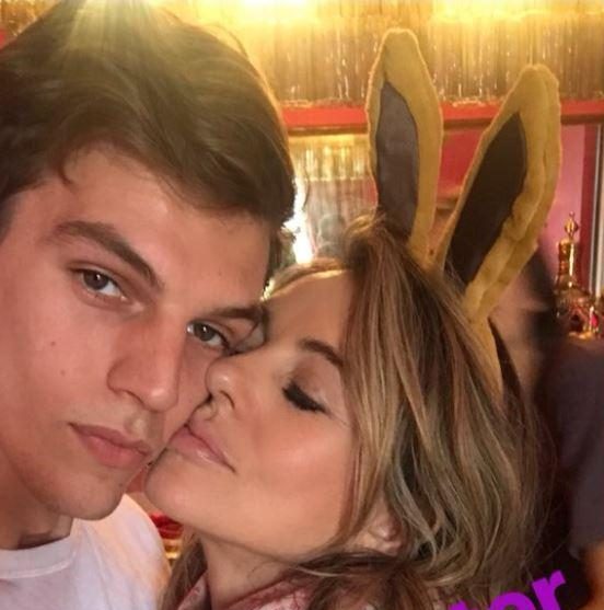 Liz Hurley has shared an Easter photo of herself and her nephew Miles thanking God he is okay following his horror stabbing