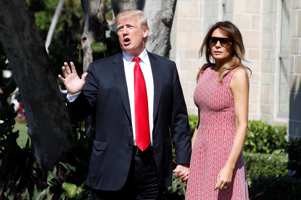  Trump also spoke to reporters outside the Episcopal church in Palm Beach, Florida to talk about the Mexican border