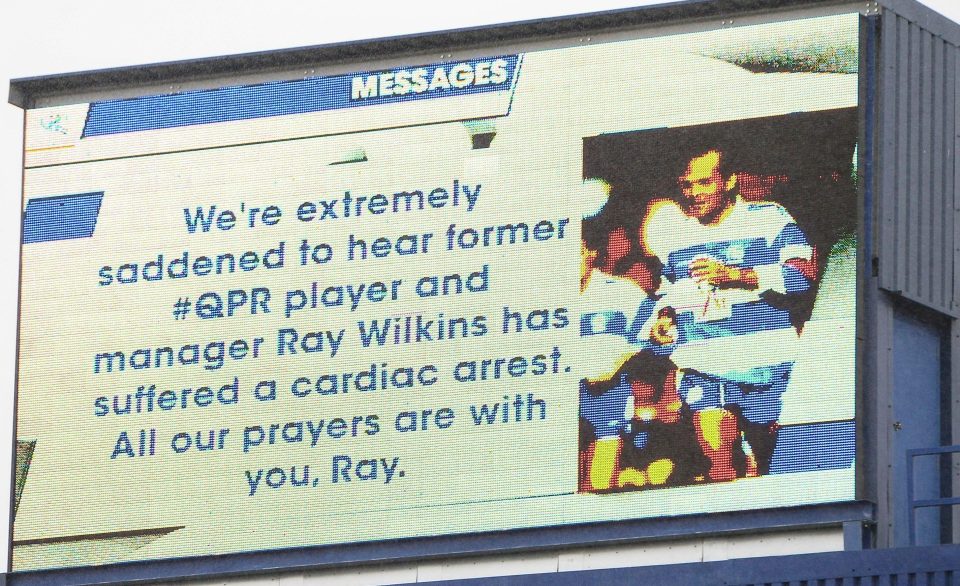 QPR paid tribute to Ray Wilkins following his heart attack on Friday