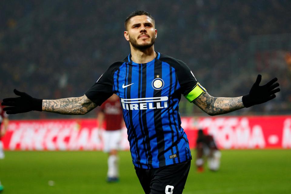 Mauro Icardi celebrates his 'opener' — but VAR decided it should be ruled out