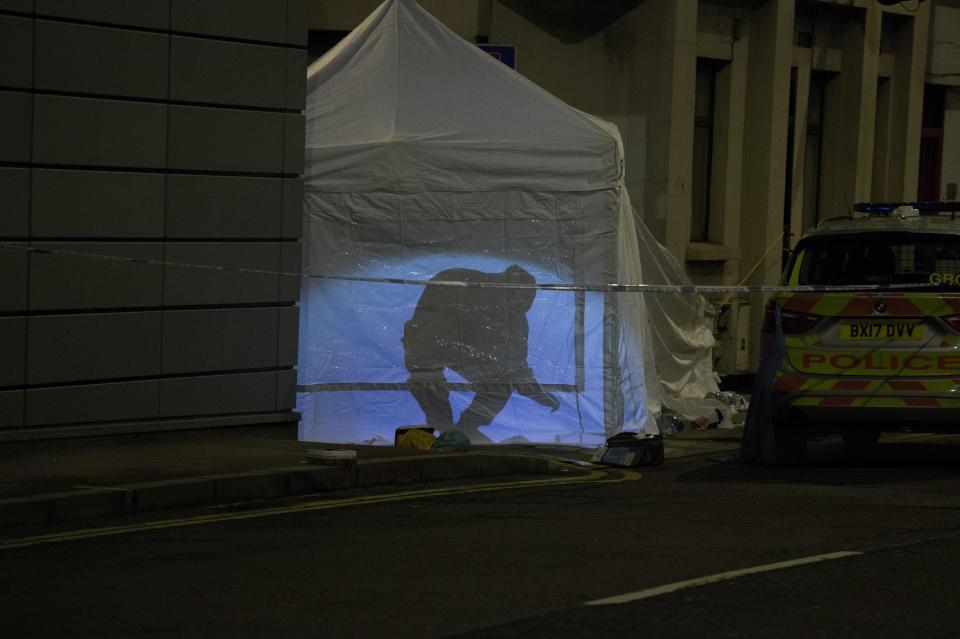 Police set up a tent as they launched another murder probe in the capital
