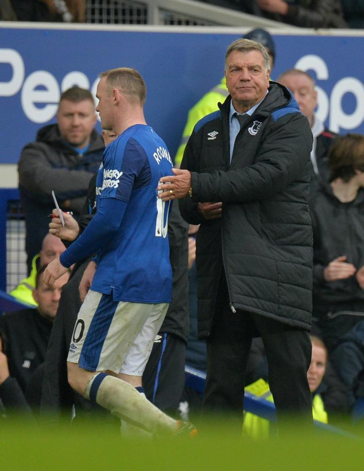  Wayne Rooney was taken off after less than an hour by Sam Allardyce - and appeared furious with the manager