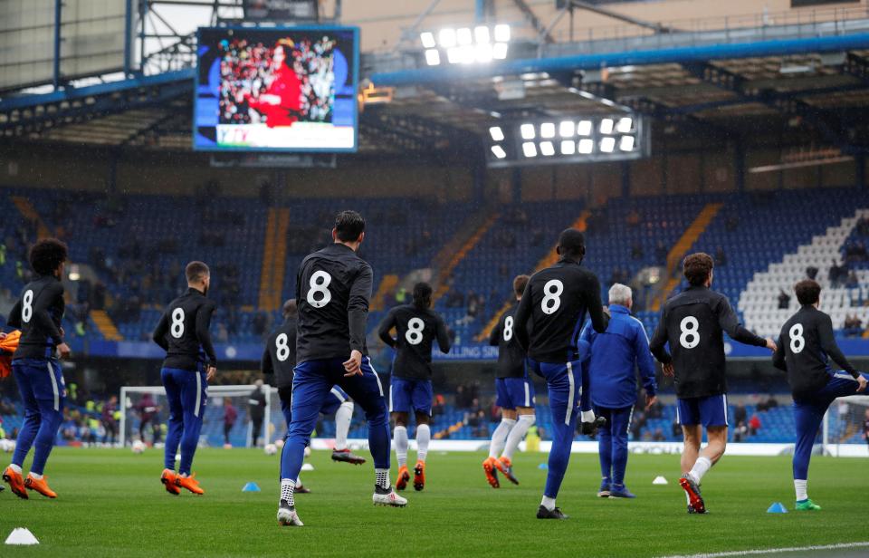 Chelsea players wore black No8 shirts as a mark of respect to Ray Wilkins