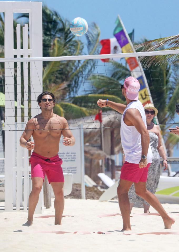  The pals enjoyed a casual game of volleyball