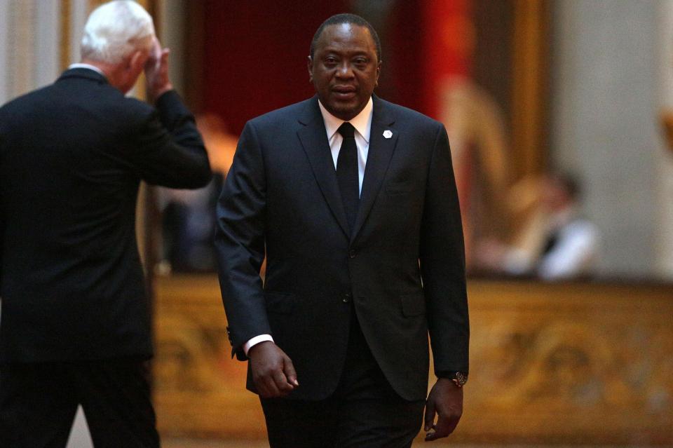  Kenya's President Uhuru Kenyatta arrives at Buckingham Palace