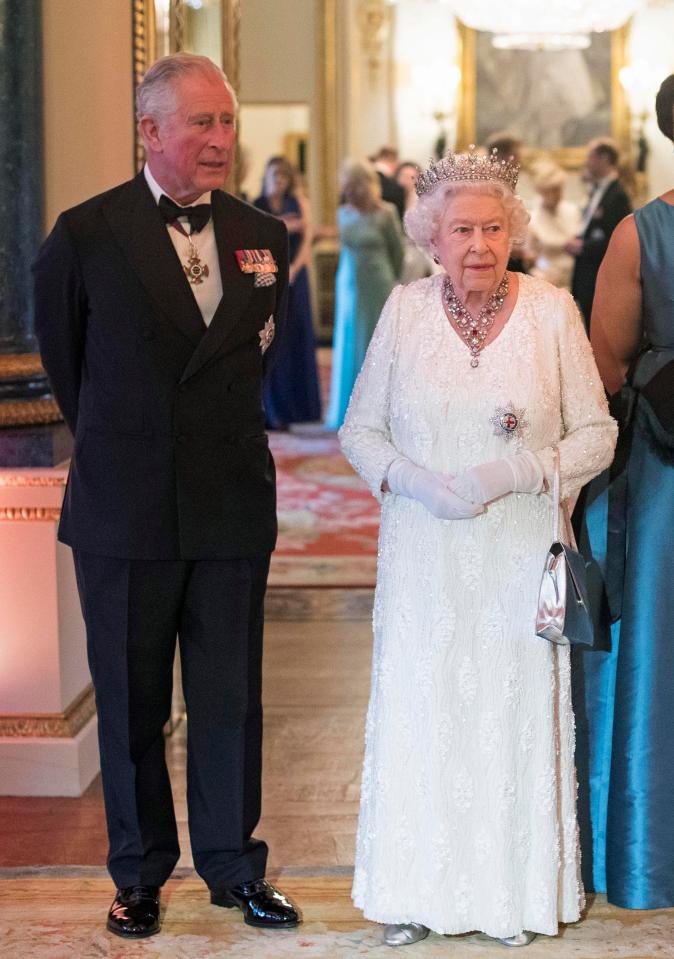  The Queen and Prince Charles pictured this evening welcoming world leaders