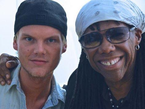 Avicci, left, with Nile Rodgers, right 