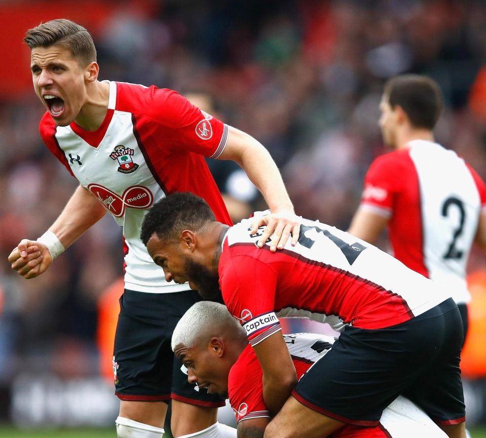 Southampton's players can't hide their delight at the final whistle as they secured a vital three points