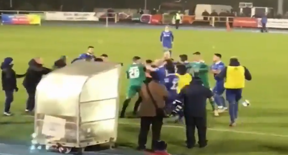  The chaotic clash between the now second and third-placed sides turned nasty