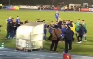  Referee Rob Rogers sent off Waterford players Bastien Hery and Stanley Aborah, before boss Alan Reynolds was sent to the stands