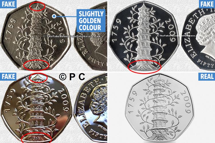  If you're thinking about cashing in by buying or selling a 50p coin then you need to watch out for fakes Source: FakePoundCoinDatabase.co.uk