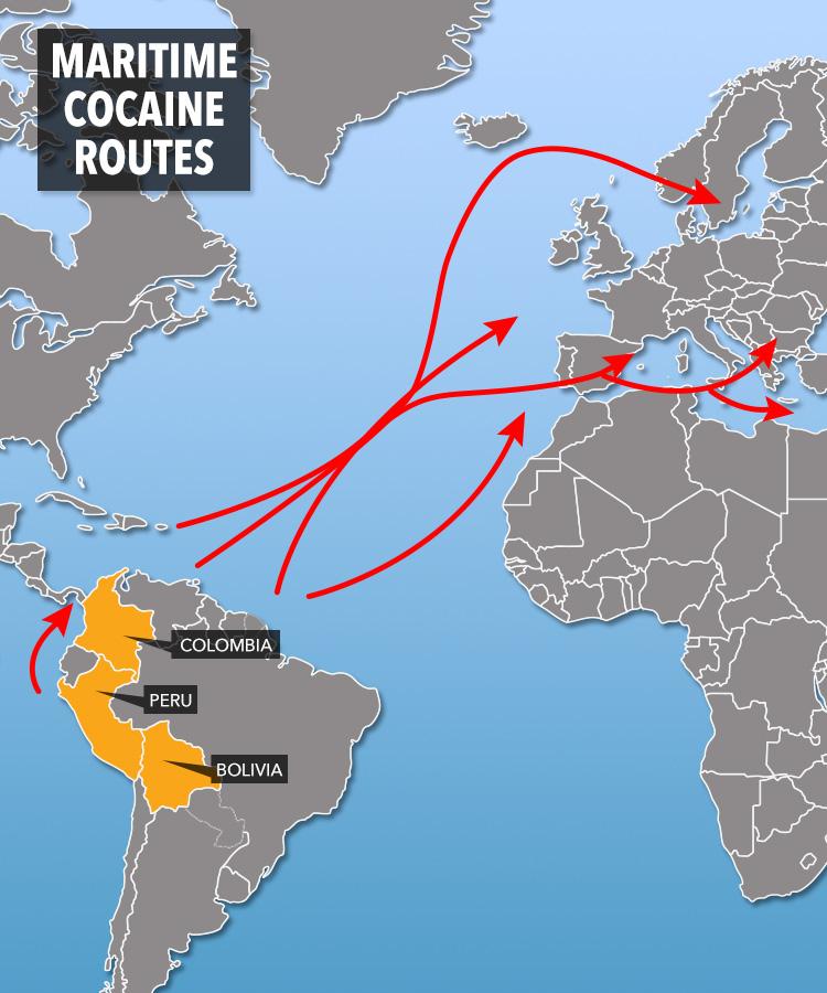  Albanian syndicates with links to Latin America control cocaine smuggling into Europe and the UK