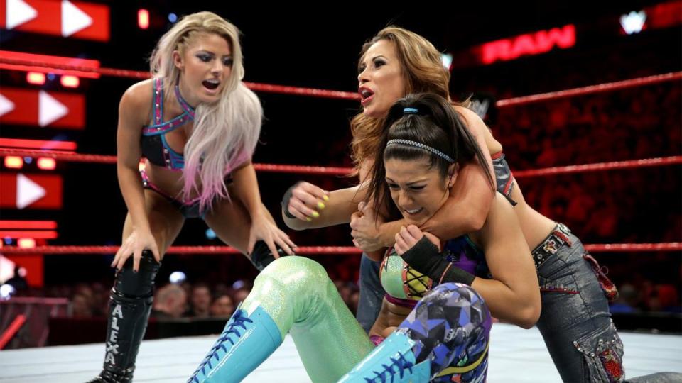  The WWE womens division is popping right now with Alexa Bliss and Mickie James team up against Bayley