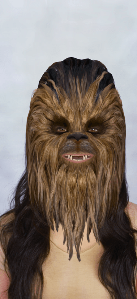Snapchat Chewbacca face Lens