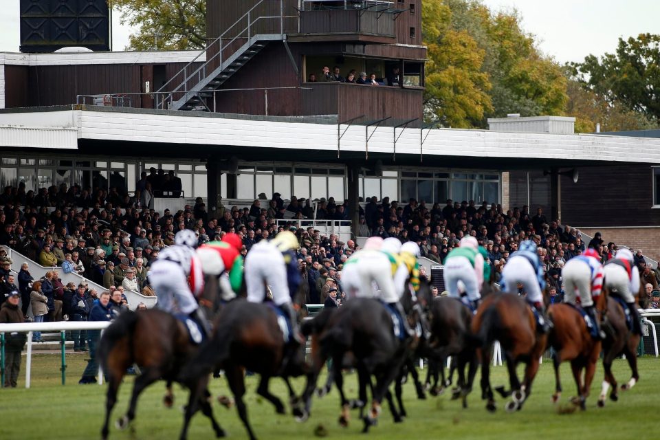 The fall happened at Huntingdon racecourse