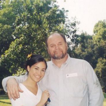  Meghan pictured with estranged father Thomas Markle