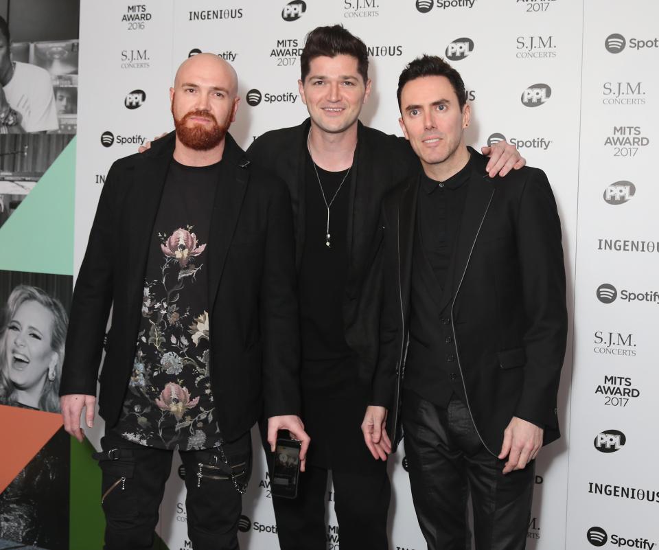 The Script's Mark Sheehan, left, Danny O'Donoghue, centre, and Glen Power, right
