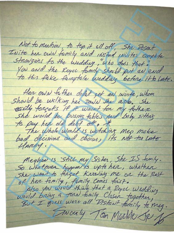 The lack of an invite for him seemed to still be a sore point as he addressed that in the letter