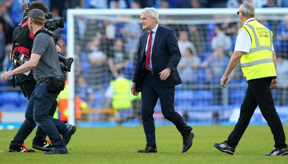  Hughes made an immediate bee line to complain to the officials after Evertons late equaliser