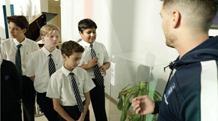  The students recorded audio messages on devices and these were played to the plants on a loop for 30 days