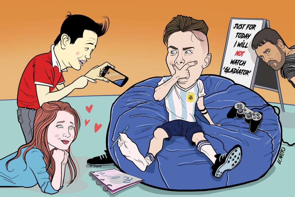  The incredible world of Paulo Dybala, illustration by Lovatto