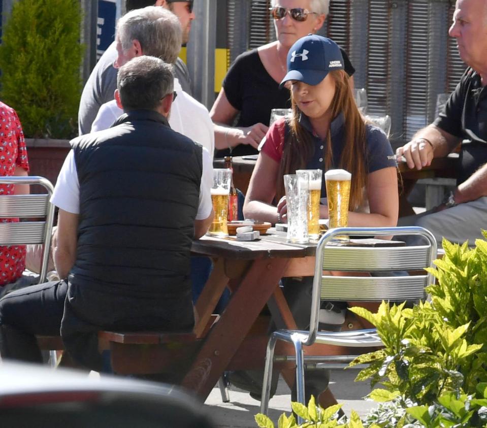  The pair were seen enjoying beers in the May sunshine