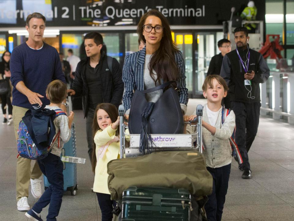 Jessica Mulroney jetted into London Heathrow airport last night - with her children who will play a starring role at the wedding